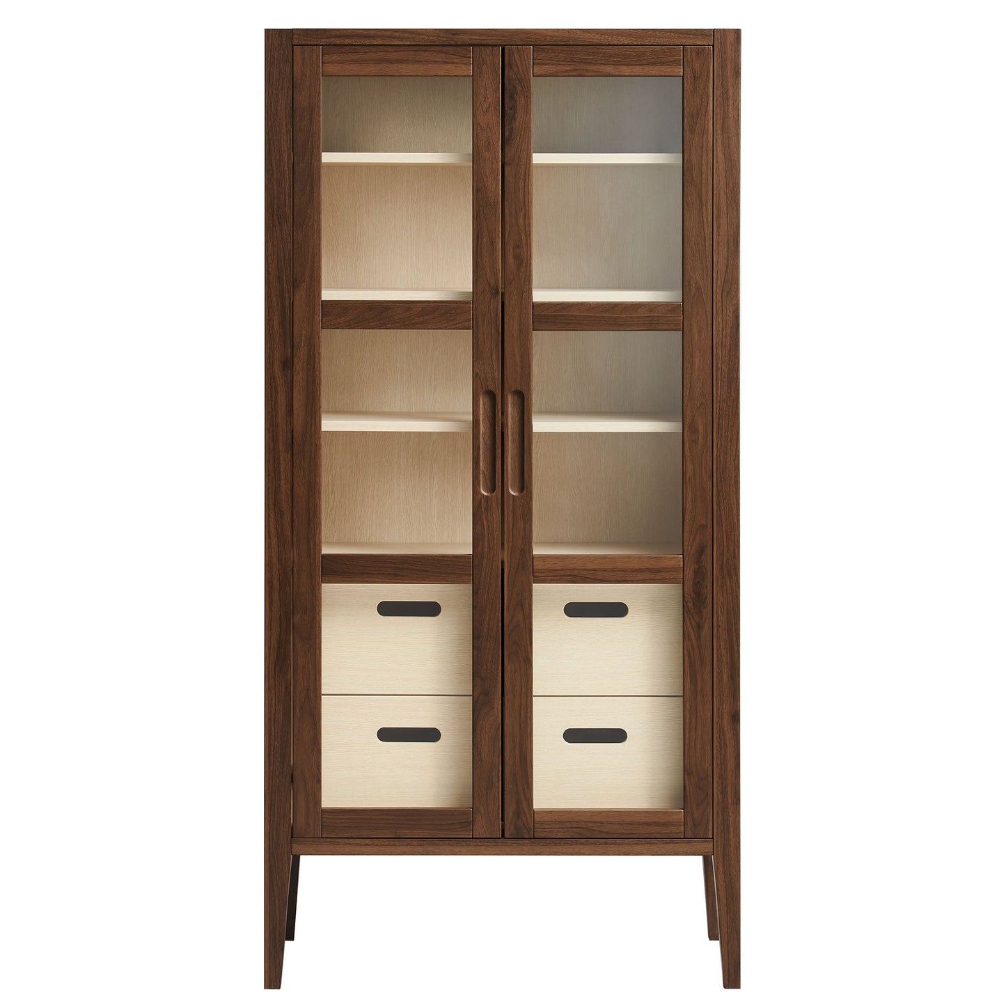 Nell Modern Glass Door and Storage Cabinet