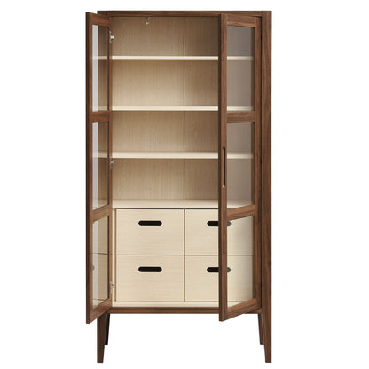 Nell Modern Glass Door and Storage Cabinet