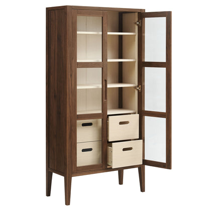 Nell Modern Glass Door and Storage Cabinet
