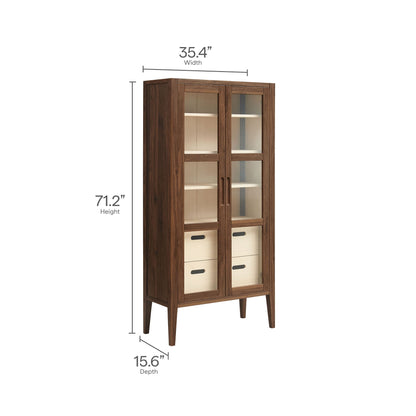 Nell Modern Glass Door and Storage Cabinet