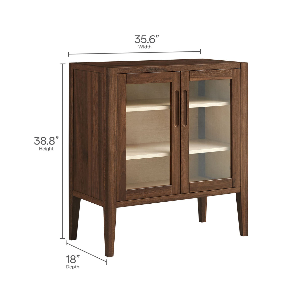 Nell 36in Accent Cabinet by Modway, wood buffet with glass-front doors on Tampa Home & Garden Store