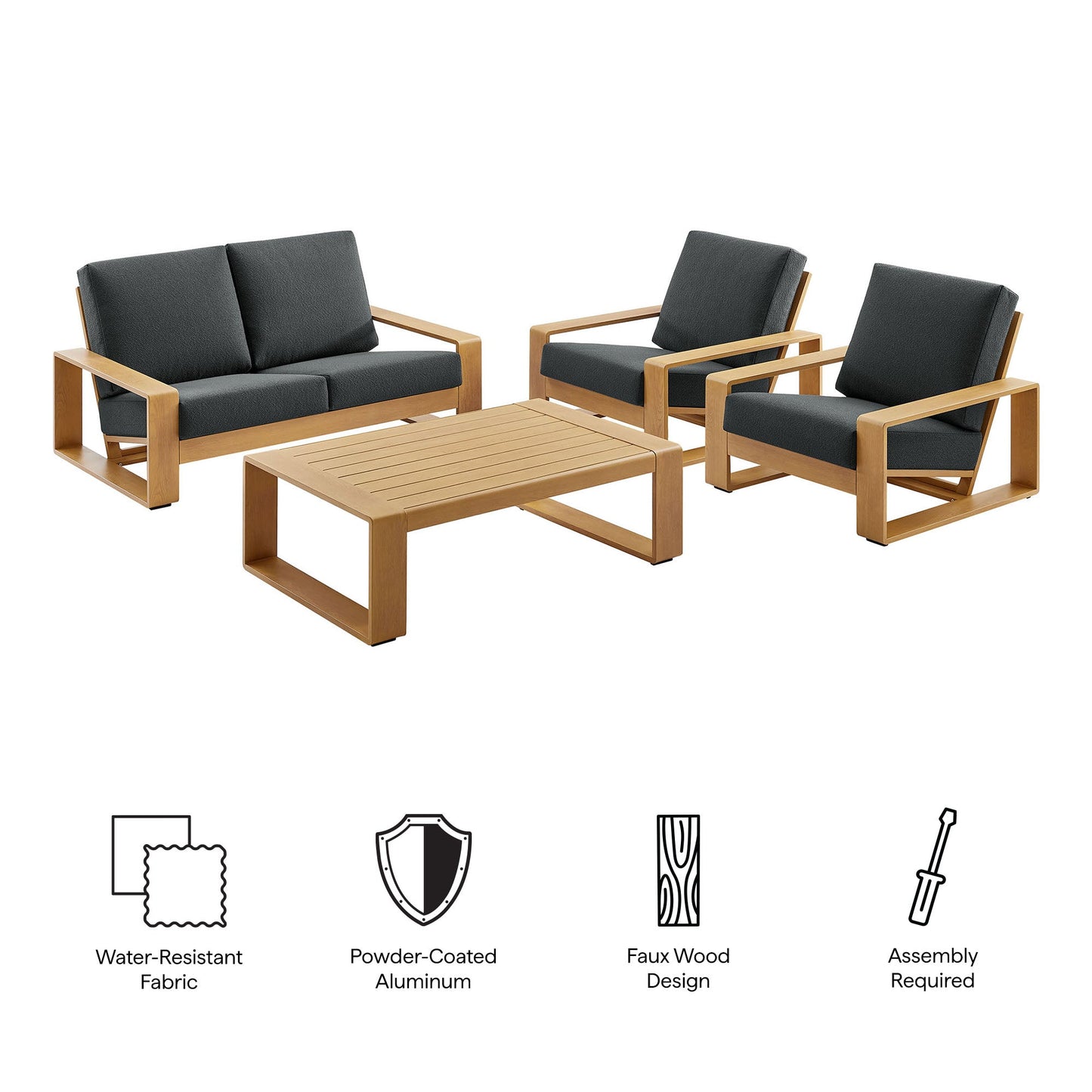 Modway Lirienne 4-Piece Outdoor Patio Set