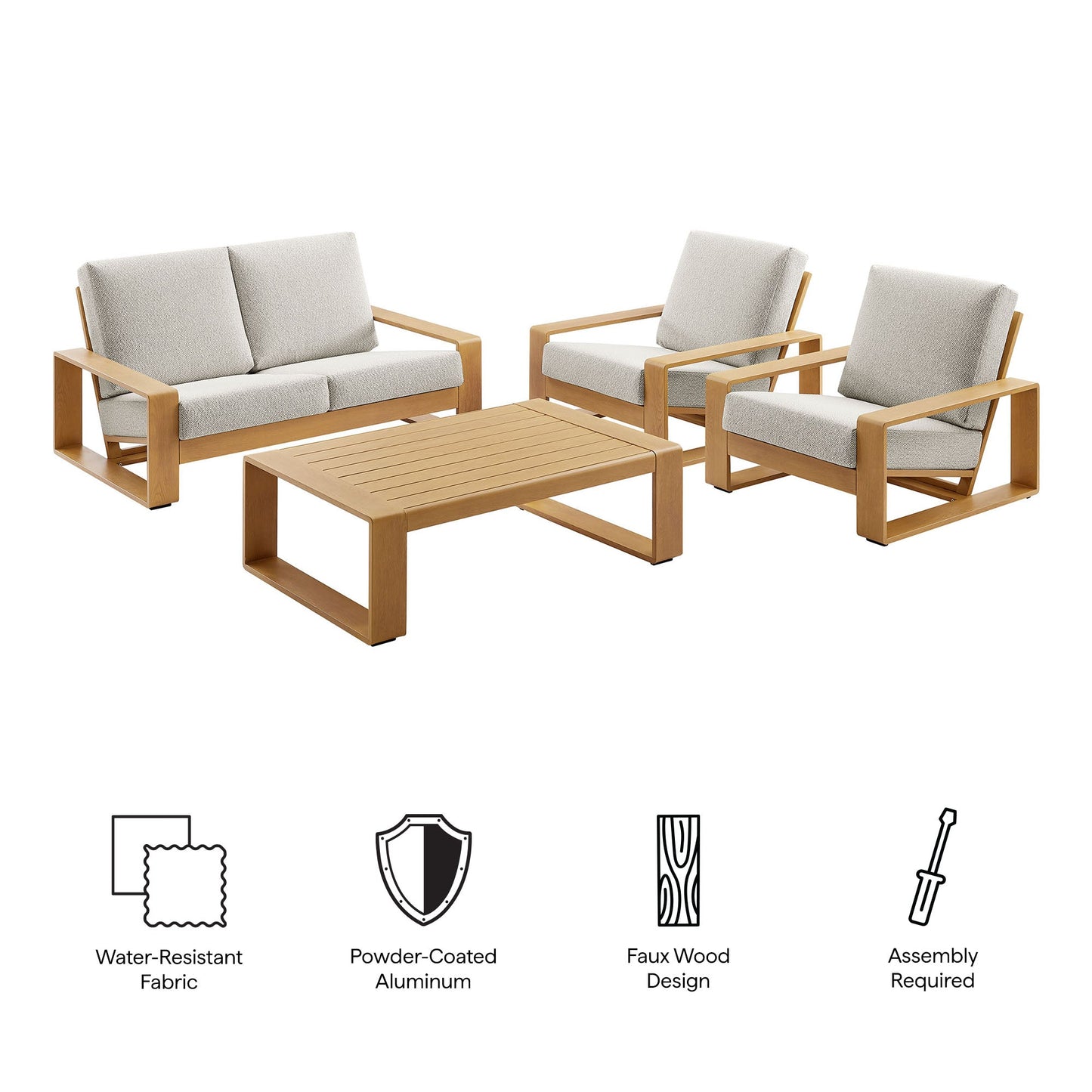 Modway Lirienne 4-Piece Outdoor Patio Set