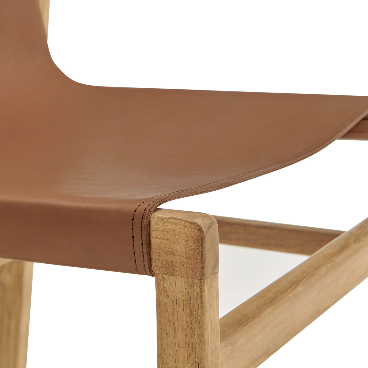 Sonora Leather Dining Side Chair by Modway, tan leather seat with a natural wood frame on Tampa Home & Garden Store