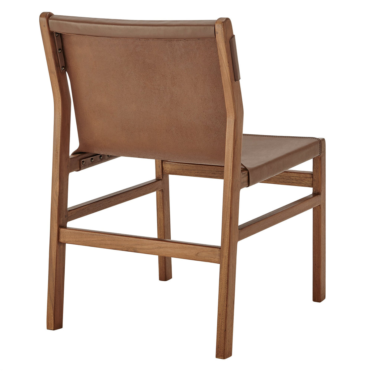 Sonora Leather Dining Side Chair with brown leather and wood frame by Modway on Tampa Home & Garden Store