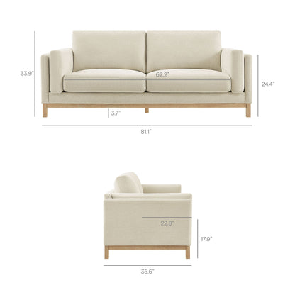 Modway Roscoe 81 Inch Fabric Sofa And Chenille