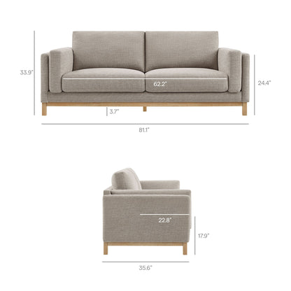 Modway Roscoe 81 Inch Fabric Sofa And Chenille