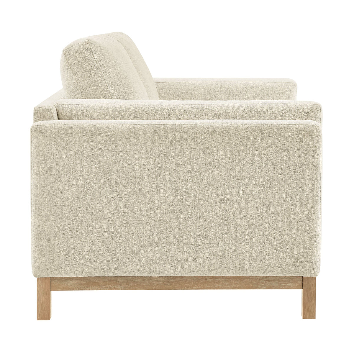 Roscoe 63 Inch Fabric Loveseat by Modway beige upholstery with light wood legs on Tampa Home & Garden Store
