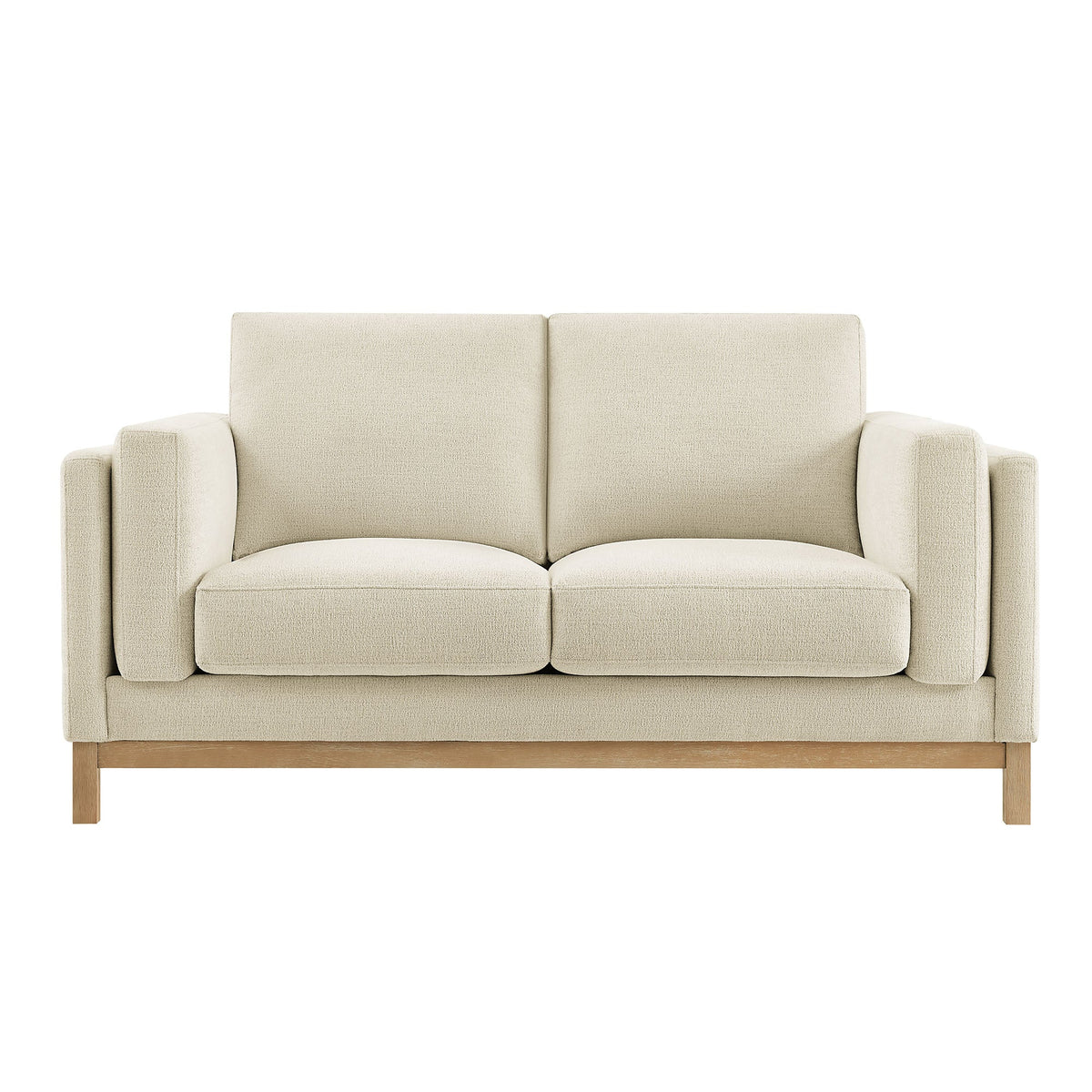 Roscoe 63 Inch Fabric Loveseat beige upholstery with wooden legs by Modway on Tampa Home & Garden Store