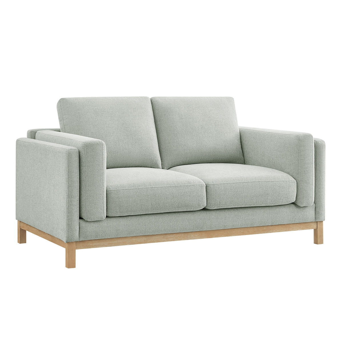 Roscoe 63 Inch Fabric Loveseat light gray fabric with square arms and wooden base by Modway on Tampa Home & Garden Store