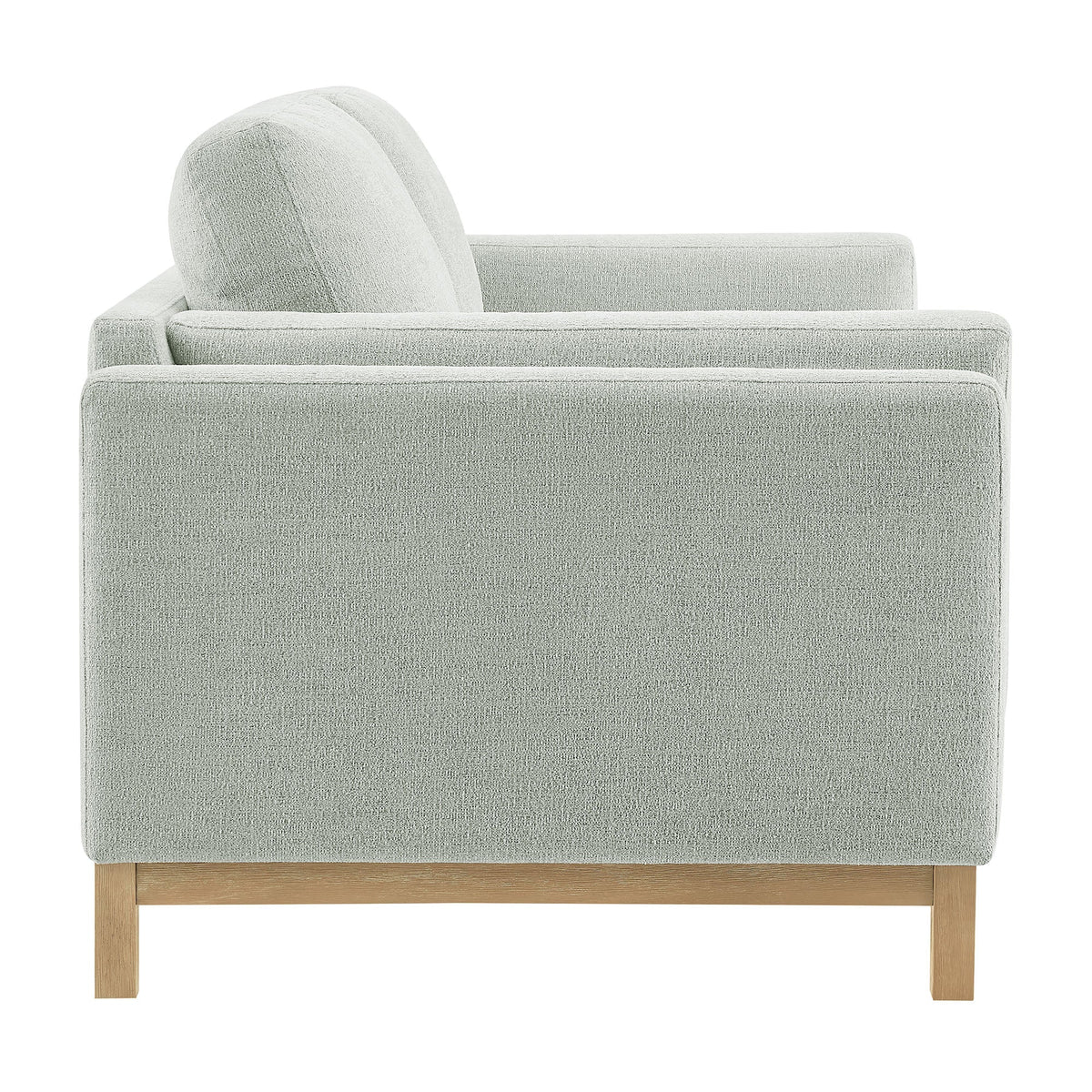 Roscoe 63 Inch Fabric Loveseat light gray textured upholstery with wood legs on Tampa Home & Garden Store
