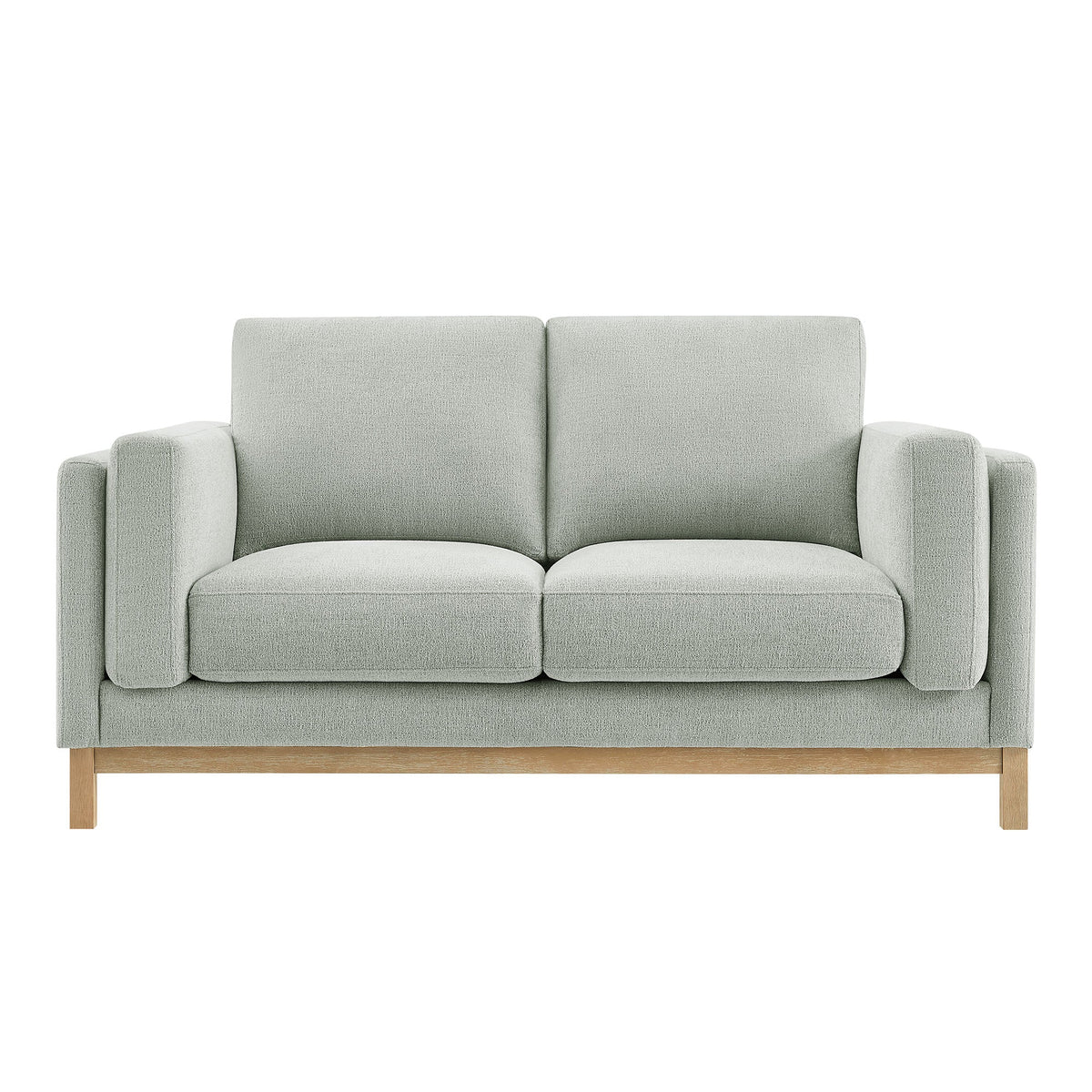 Roscoe 63 Inch Fabric Loveseat by Modway in light gray textured fabric with wood legs on Tampa Home & Garden Store