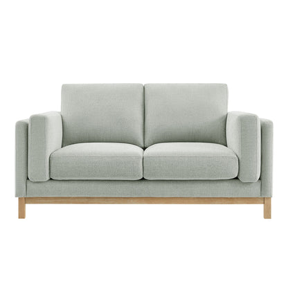 Roscoe 63 Inch Fabric Loveseat by Modway in light gray textured fabric with wood legs on Tampa Home & Garden Store