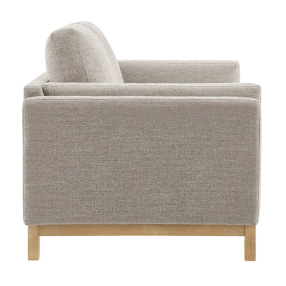 Roscoe 63 Inch Fabric Loveseat in neutral woven upholstery, HouseOfZazla living room furniture on Tampa Home & Garden Store