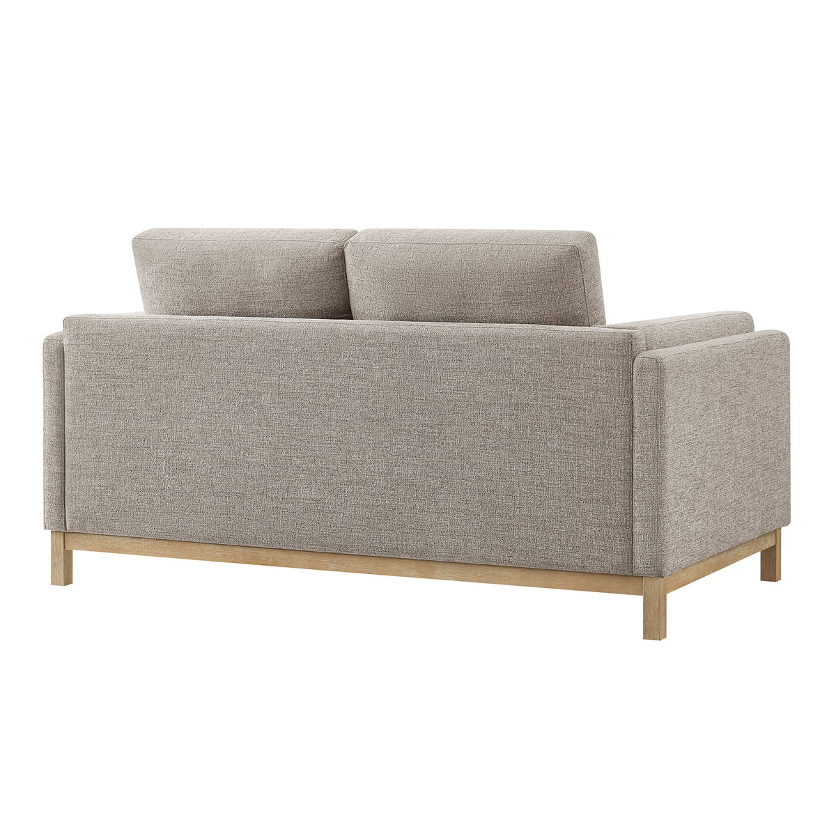 Roscoe 63-Inch Fabric Loveseat beige upholstery with wood legs on Tampa Home & Garden Store on Tampa Home & Garden Store