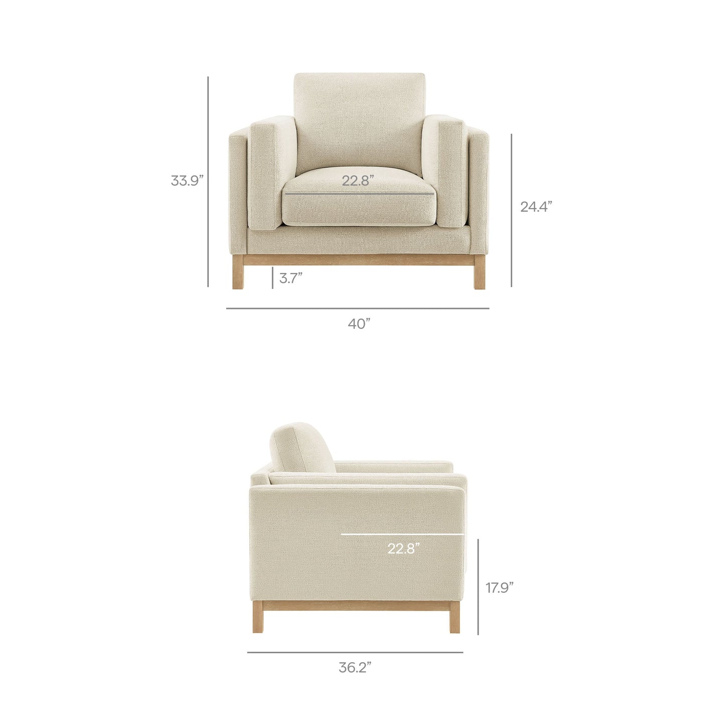 Modern Roscoe Chenille and Accent Armchair