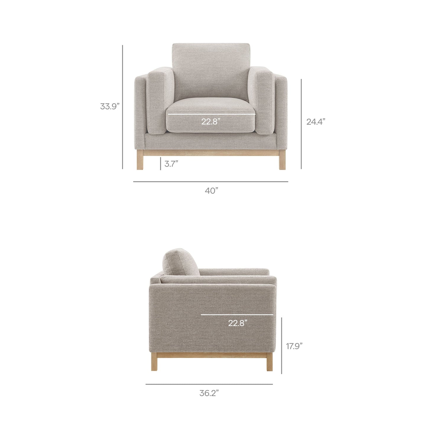Modern Roscoe Chenille and Accent Armchair