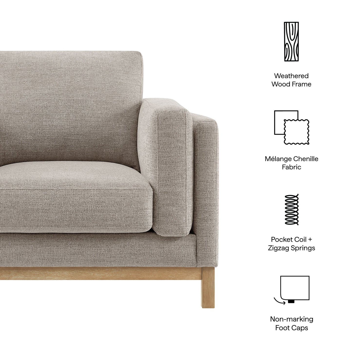 Modern Roscoe Chenille and Accent Armchair