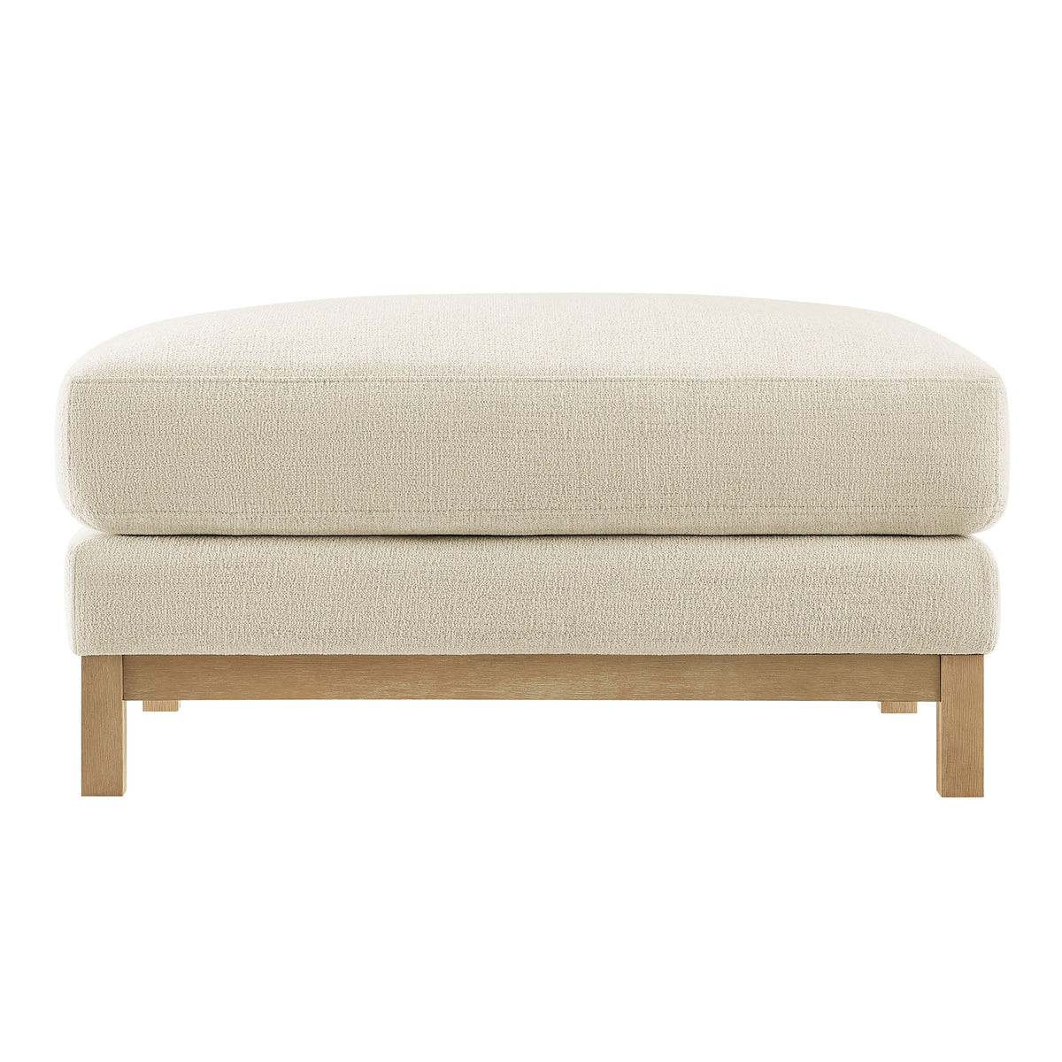 Roscoe Fabric Ottomans by Modway, beige woven upholstery with wood legs, set of 2 on Tampa Home & Garden Store