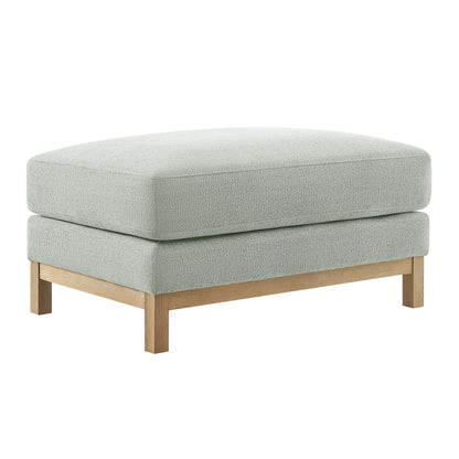Roscoe Fabric Ottoman by Modway, light gray textured fabric, solid wood base on Tampa Home & Garden Store