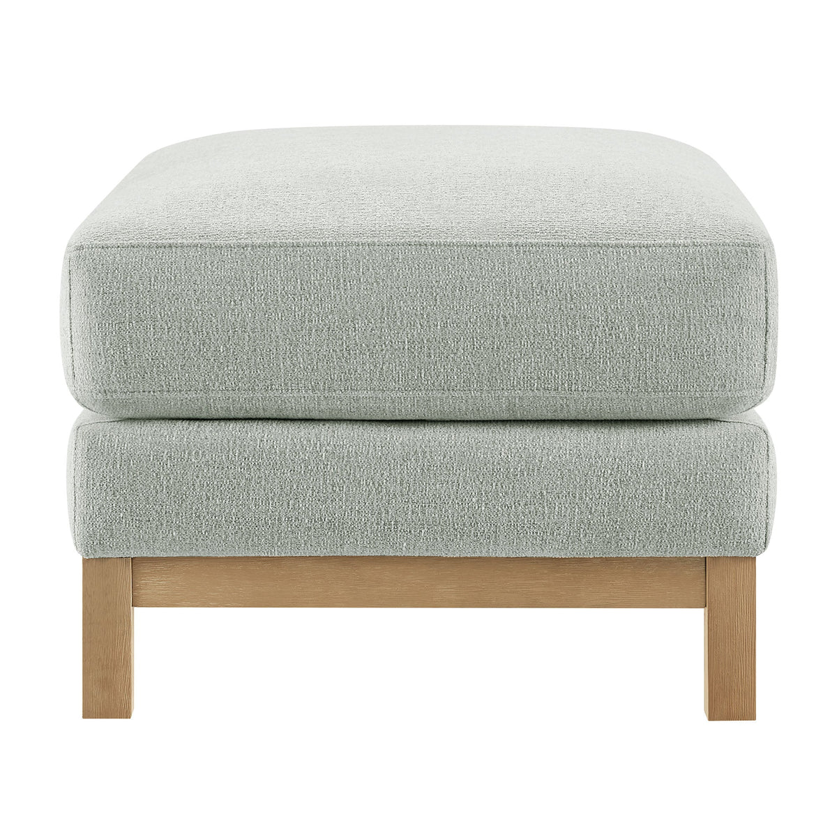 Roscoe Fabric Ottoman by Modway, light gray textured fabric with natural wood legs on Tampa Home & Garden Store