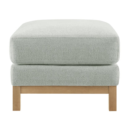 Roscoe Fabric Ottoman by Modway, light gray textured fabric with natural wood legs on Tampa Home & Garden Store