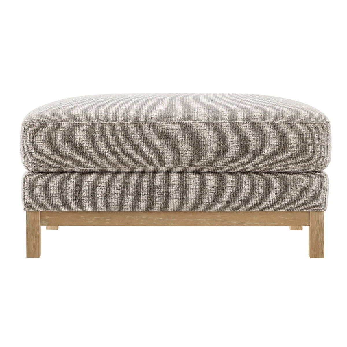 Roscoe Fabric Ottoman by Modway, beige textured fabric with wooden base on Tampa Home & Garden Store