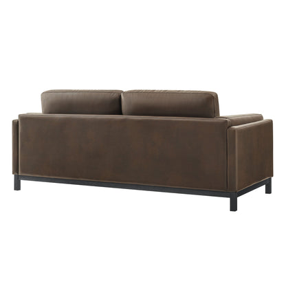 Roscoe 81 Inch Vegan Leather Sofa for the Living