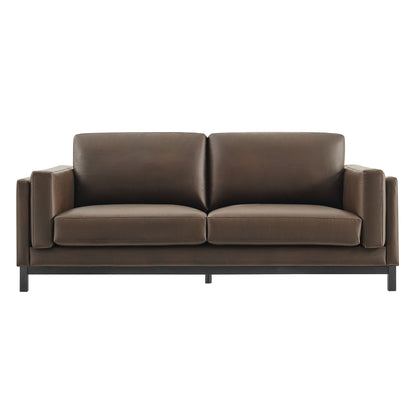 Roscoe 81 Inch Vegan Leather Sofa for the Living