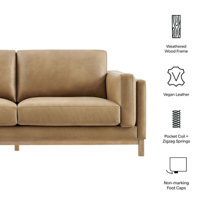 Roscoe 81 Inch Vegan Leather Sofa for the Living