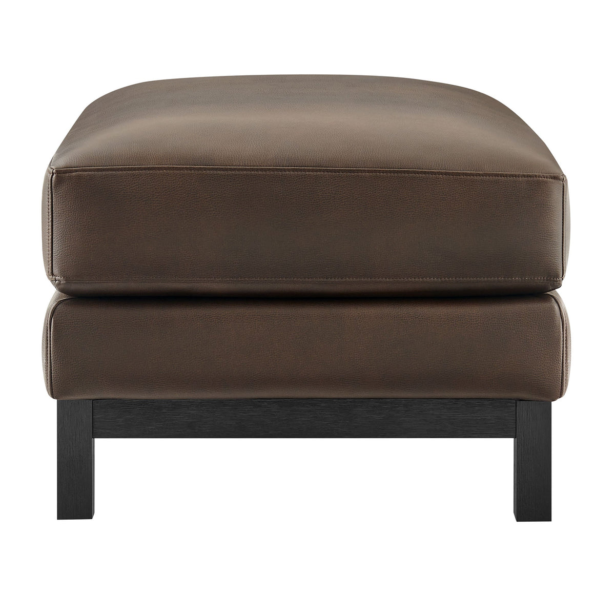 Roscoe vegan leather ottoman by Modway, brown cushion with black legs on Tampa Home & Garden Store