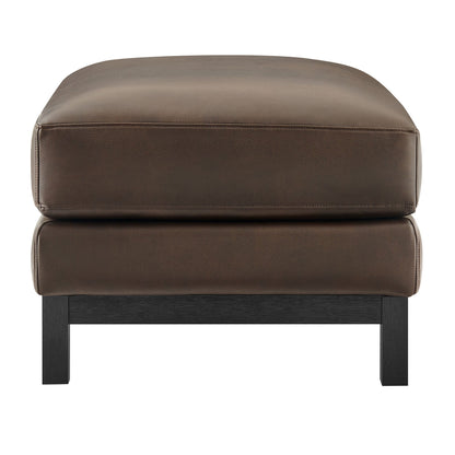 Roscoe vegan leather ottoman by Modway, brown cushion with black legs on Tampa Home & Garden Store