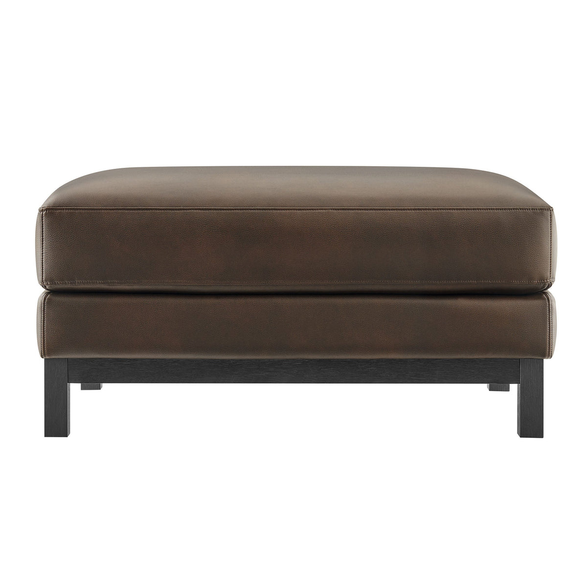 Roscoe vegan leather ottoman by Modway in warm brown with black wooden legs on Tampa Home & Garden Store