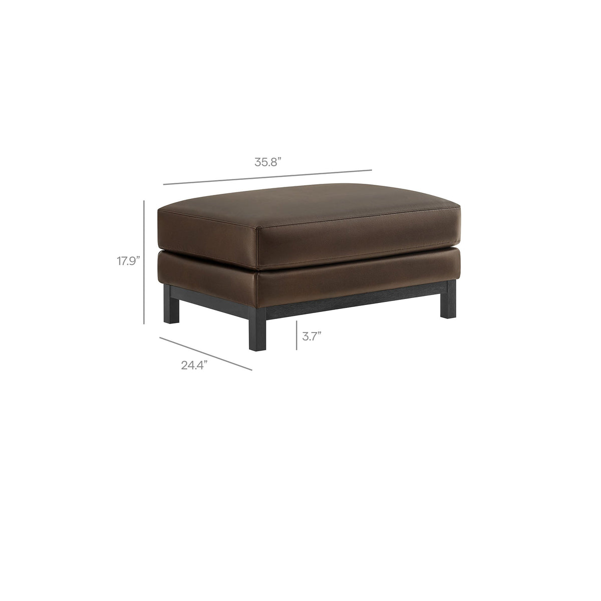 Roscoe vegan leather ottoman brown, modern living room piece by Modway on Tampa Home & Garden Store