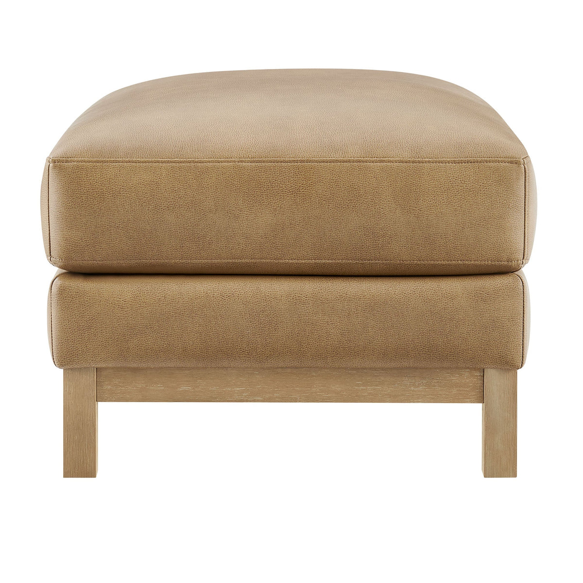 Roscoe vegan leather ottoman tan with wooden legs by Modway on Tampa Home & Garden Store