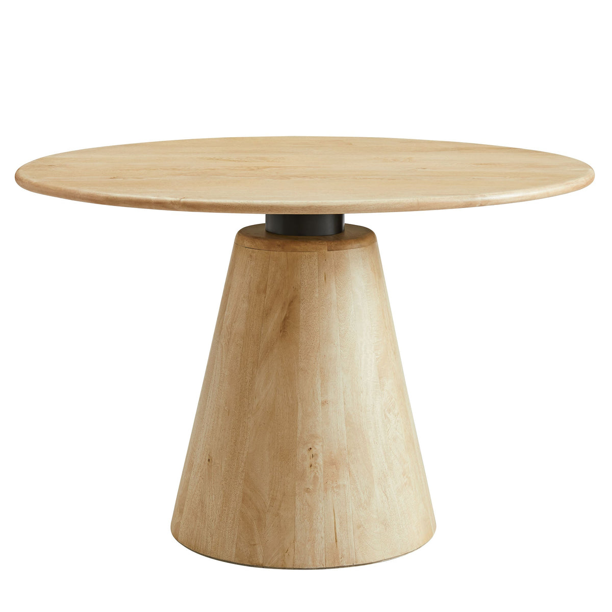 Sabelle 47in round wood dining table light oak finish with pedestal base HouseOfZazla on Tampa Home & Garden Store