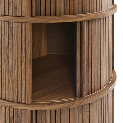 Clement Round Pedestal Table with Sliding Doors