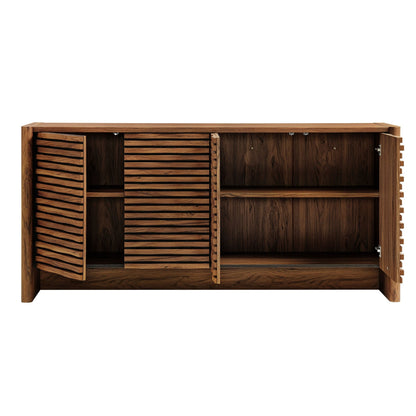 Emric Wave 66-inch 4-Door Sideboard in dark walnut with slatted doors by Modway on Tampa Home & Garden Store