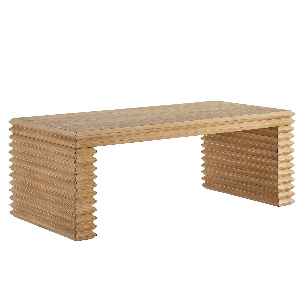 Canto Rectangular Stacked Design Coffee Table by Modway, wood finish with stacked leg base on Tampa Home & Garden Store