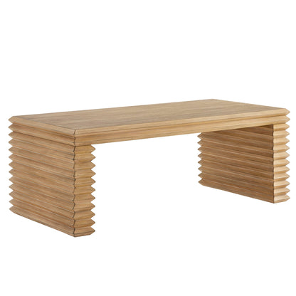 Canto Rectangular Stacked Design Coffee Table by Modway, wood finish with stacked leg base on Tampa Home & Garden Store