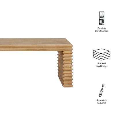Canto Rectangular Stacked Design Coffee Table by Modway in natural wood finish with layered legs on Tampa Home & Garden Store