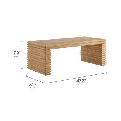 Canto Rectangular Stacked Coffee Table by Modway, natural wood finish with layered slats on Tampa Home & Garden Store