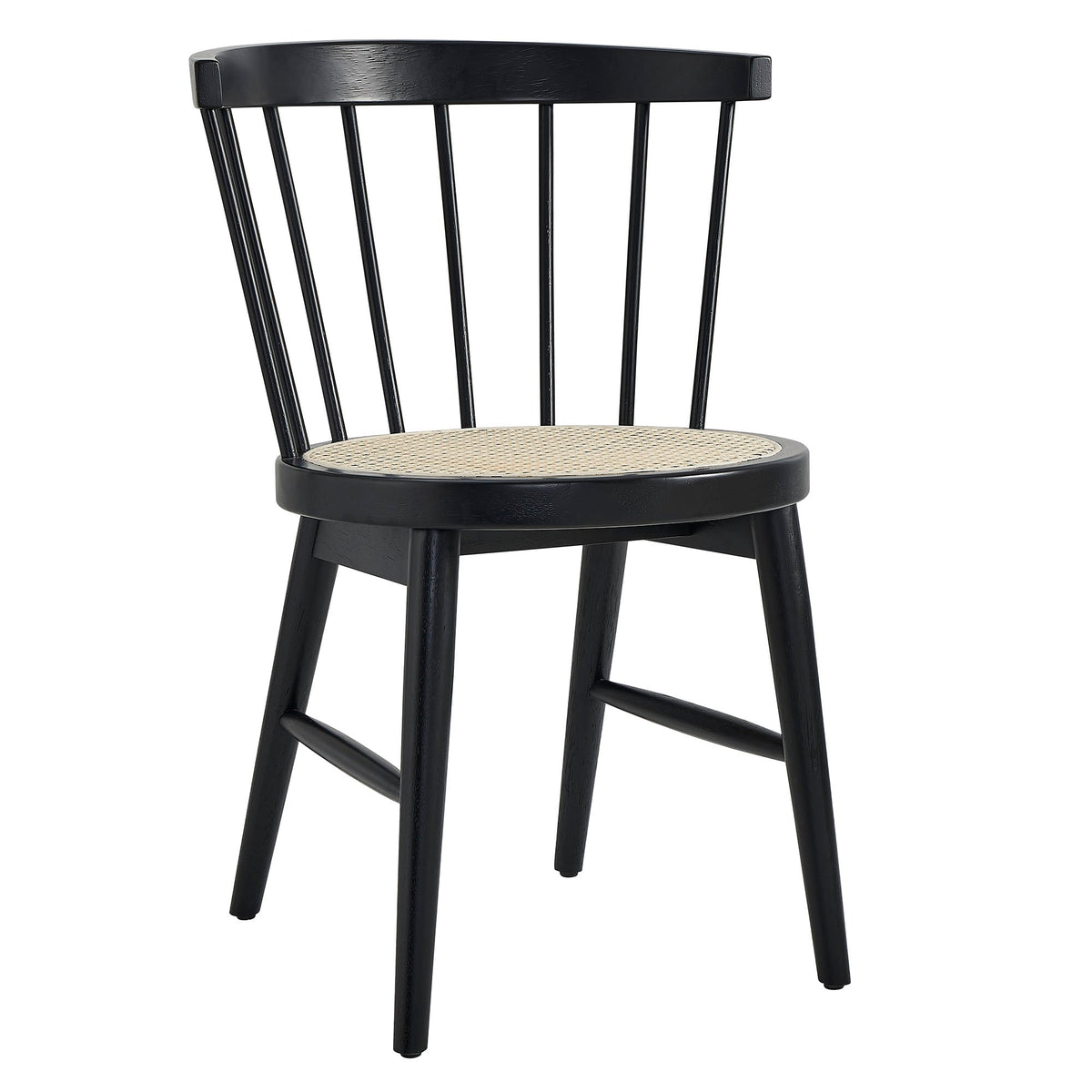 Lykke curved spindle back dining chairs set of 2 by Modway, black finish with caned seats on Tampa Home & Garden Store