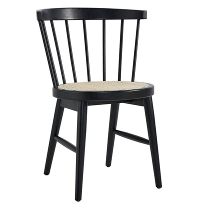 Lykke curved spindle back dining chairs set of 2 by Modway, black finish with caned seats on Tampa Home & Garden Store