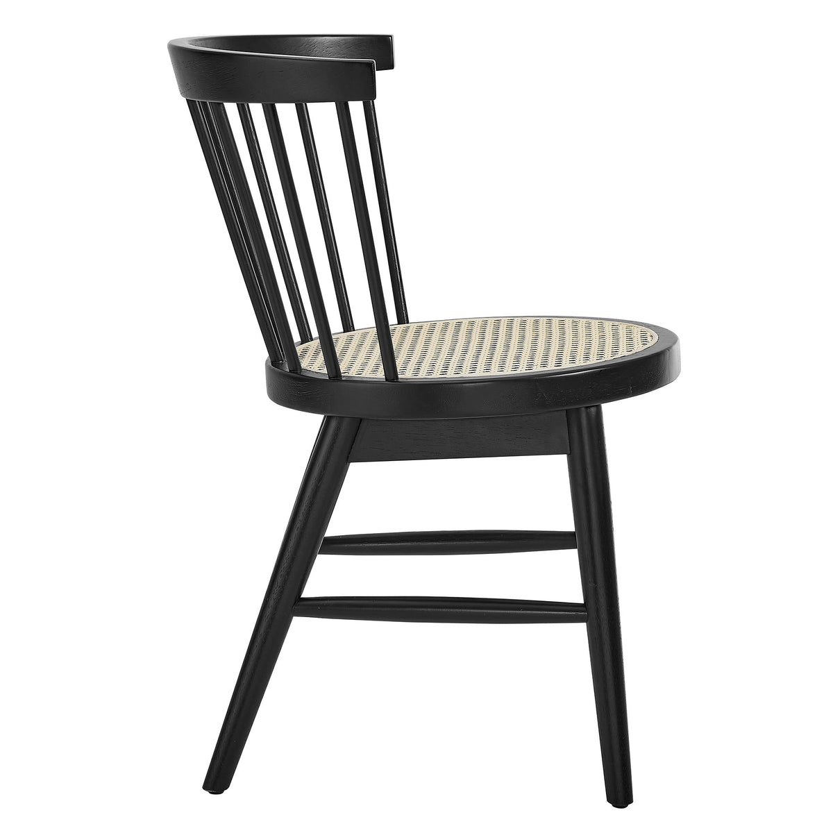 Lykke curved spindle back dining chairs set of 2, black caned seat by HouseOfZazla on Tampa Home & Garden Store