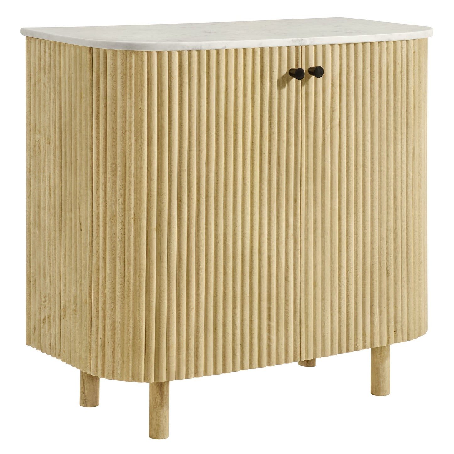 Caldera 33 Curved Solid Wood and Marble Cabinet