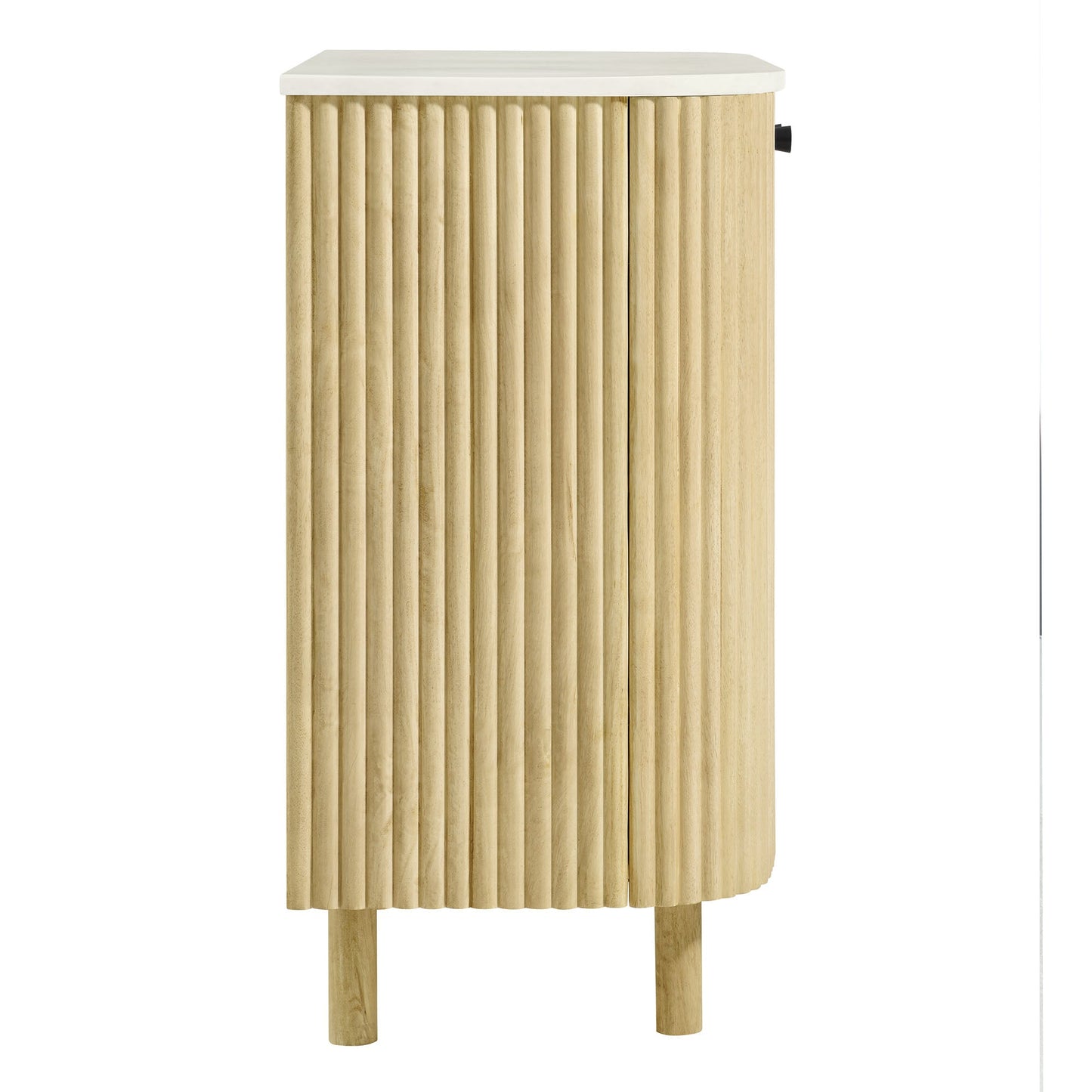 Caldera 33 Curved Solid Wood and Marble Cabinet
