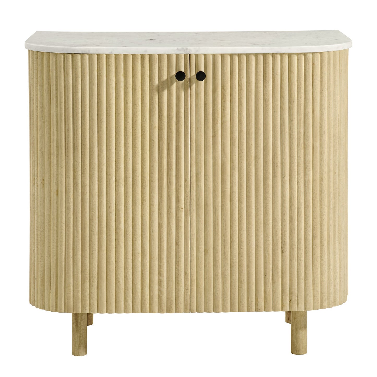 Caldera 33 Curved Solid Wood and Marble Cabinet