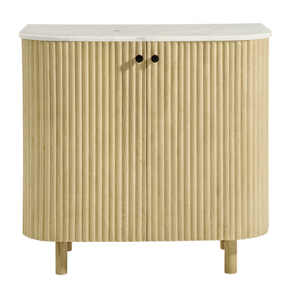 Caldera 33 Curved Solid Wood and Marble Cabinet