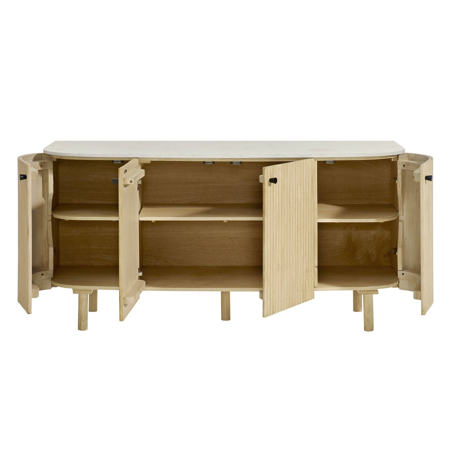Caldera 60in curved solid wood and marble sideboard by Modway, living room storage on Tampa Home & Garden Store